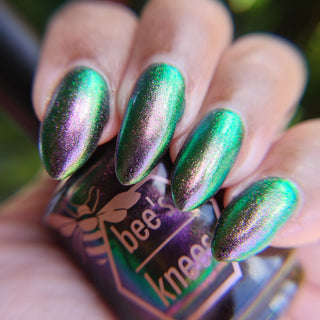 Image provided for Bee's Knees by a paid swatcher featuring the nail polish " I Would Demand a Companion "