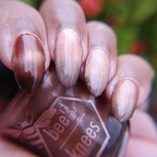 Image provided for Bee's Knees by a paid swatcher featuring the nail polish " She is Gone and I Long to Follow "