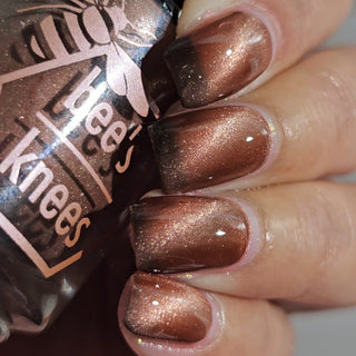 Image provided for Bee's Knees by a paid swatcher featuring the nail polish " She is Gone and I Long to Follow "