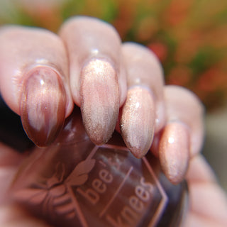 Image provided for Bee's Knees by a paid swatcher featuring the nail polish " She is Gone and I Long to Follow "
