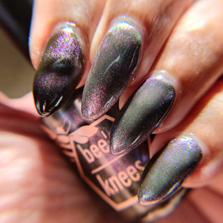 Image provided for Bee's Knees by a paid swatcher featuring the nail polish " Forgive Yourself into Existence "