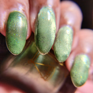 Image provided for Bee's Knees by a paid swatcher featuring the nail polish " Coercer "