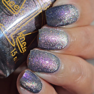 Image provided for Bee's Knees by a paid swatcher featuring the nail polish " True Power Lies in the Shadows "