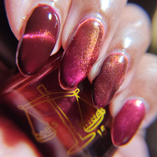 Image provided for Bee's Knees by a paid swatcher featuring the nail polish " What is Devotion Without Love? "
