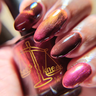 Image provided for Bee's Knees by a paid swatcher featuring the nail polish " What is Devotion Without Love? "