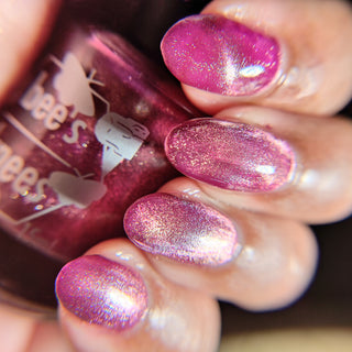 Image provided for Bee's Knees by a paid swatcher featuring the nail polish " I'm Prettier Than that Bitch Ever Was "