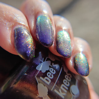 Image provided for Bee's Knees by a paid swatcher featuring the nail polish " Death is its Own Kind of Rebirth "