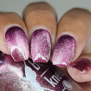 Image provided for Bee's Knees by a paid swatcher featuring the nail polish " I'm Prettier Than that Bitch Ever Was "