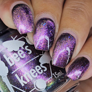 Image provided for Bee's Knees by a paid swatcher featuring the nail polish " Death is its Own Kind of Rebirth "