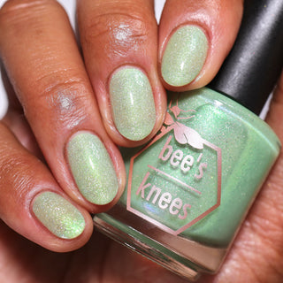 Image provided for Bee's Knees by a paid swatcher featuring the nail polish " Seafoam in my Blood "