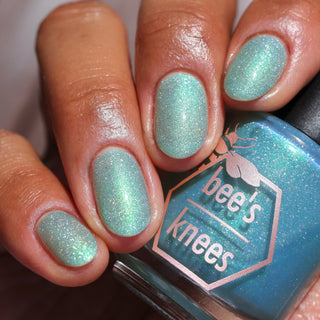 Image provided for Bee's Knees by a paid swatcher featuring the nail polish " Seafoam in my Blood "