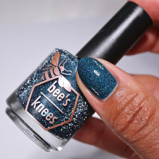 Image provided for Bee's Knees by a paid swatcher featuring the nail polish " From the Depths "