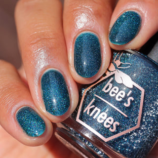 Image provided for Bee's Knees by a paid swatcher featuring the nail polish " From the Depths "