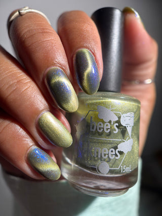 Image provided for Bee's Knees by a paid swatcher featuring the nail polish " There is Nothing But Stone "
