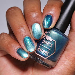 Image provided for Bee's Knees by a paid swatcher featuring the nail polish " I Can't Drown my Demons they Know How to Swim "