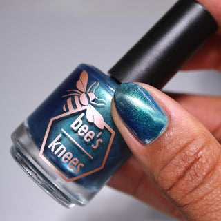 Image provided for Bee's Knees by a paid swatcher featuring the nail polish " I Can't Drown my Demons they Know How to Swim "