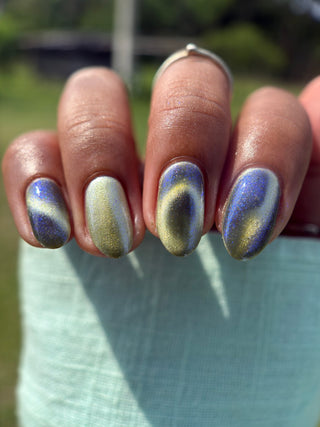 Image provided for Bee's Knees by a paid swatcher featuring the nail polish " There is Nothing But Stone "