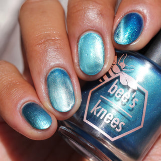 Image provided for Bee's Knees by a paid swatcher featuring the nail polish " I Can't Drown my Demons they Know How to Swim "