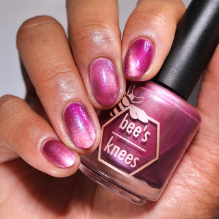 Image provided for Bee's Knees by a paid swatcher featuring the nail polish " The Sharper the Teeth "