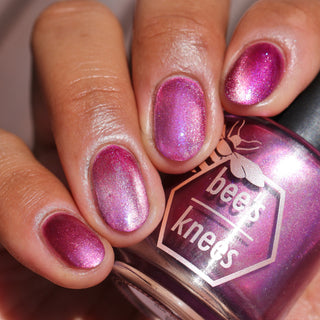 Image provided for Bee's Knees by a paid swatcher featuring the nail polish " The Sharper the Teeth "