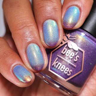 Image provided for Bee's Knees by a paid swatcher featuring the nail polish " Let the Ocean Take Me "