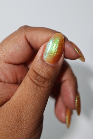 Image provided for Bee's Knees by a paid swatcher featuring the nail polish " Crown of Coral and Pearls "