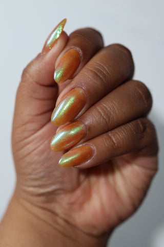 Image provided for Bee's Knees by a paid swatcher featuring the nail polish " Crown of Coral and Pearls "