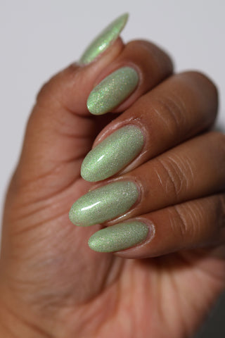 Image provided for Bee's Knees by a paid swatcher featuring the nail polish " Seafoam in my Blood "