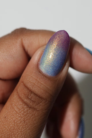 Image provided for Bee's Knees by a paid swatcher featuring the nail polish " Let the Ocean Take Me "
