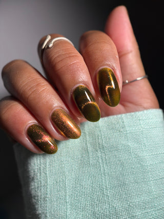 Image provided for Bee's Knees by a paid swatcher featuring the nail polish " I'm Nobody "
