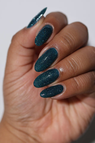 Image provided for Bee's Knees by a paid swatcher featuring the nail polish " From the Depths "