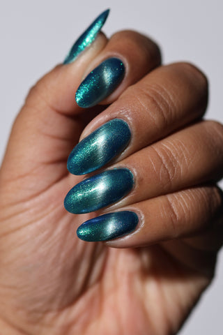Image provided for Bee's Knees by a paid swatcher featuring the nail polish " I Can't Drown my Demons they Know How to Swim "