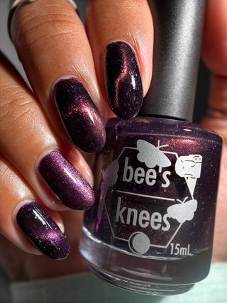 Image provided for Bee's Knees by a paid swatcher featuring the nail polish " Have Care for My Virtue "