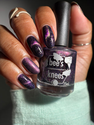 Image provided for Bee's Knees by a paid swatcher featuring the nail polish " Death is its Own Kind of Rebirth "