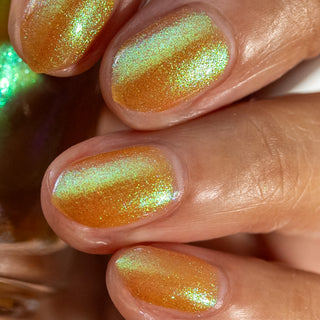 Image provided for Bee's Knees by a paid swatcher featuring the nail polish " Crown of Coral and Pearls "