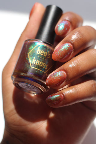 Image provided for Bee's Knees by a paid swatcher featuring the nail polish " To Teach Us About Our Past "