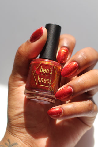 Image provided for Bee's Knees by a paid swatcher featuring the nail polish " Lies Are Comforting "