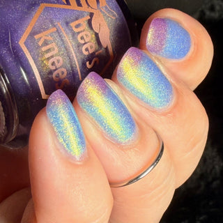 Image provided for Bee's Knees by a paid swatcher featuring the nail polish " Let the Ocean Take Me "