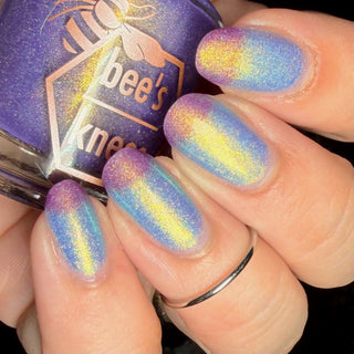 Image provided for Bee's Knees by a paid swatcher featuring the nail polish " Let the Ocean Take Me "