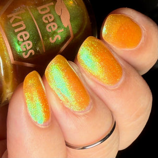 Image provided for Bee's Knees by a paid swatcher featuring the nail polish " Crown of Coral and Pearls "