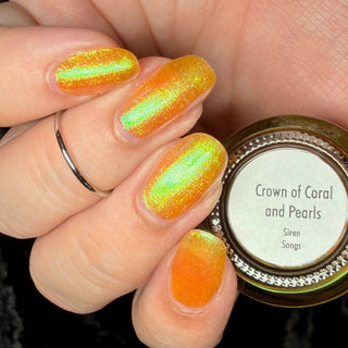 Image provided for Bee's Knees by a paid swatcher featuring the nail polish " Crown of Coral and Pearls "