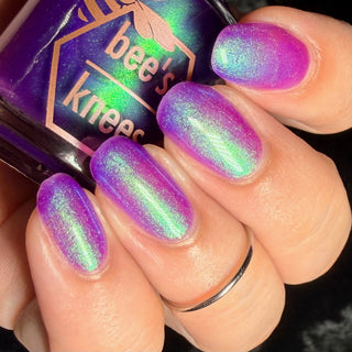 Image provided for Bee's Knees by a paid swatcher featuring the nail polish " Sea Hag Summer "