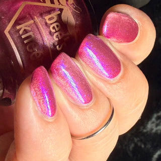 Image provided for Bee's Knees by a paid swatcher featuring the nail polish " The Sharper the Teeth "