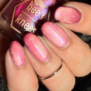 Image provided for Bee's Knees by a paid swatcher featuring the nail polish " The Sharper the Teeth "
