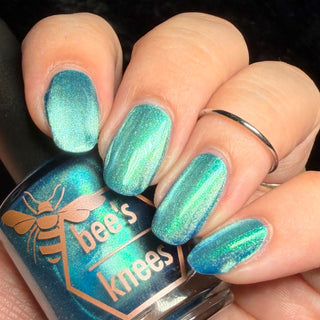 Image provided for Bee's Knees by a paid swatcher featuring the nail polish " I Can't Drown my Demons they Know How to Swim "