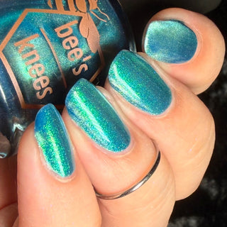 Image provided for Bee's Knees by a paid swatcher featuring the nail polish " I Can't Drown my Demons they Know How to Swim "