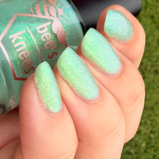 Image provided for Bee's Knees by a paid swatcher featuring the nail polish " Seafoam in my Blood "