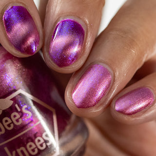 Image provided for Bee's Knees by a paid swatcher featuring the nail polish " The Sharper the Teeth "