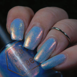 Image provided for Bee's Knees by a paid swatcher featuring the nail polish " They Would Know My Name One Day "