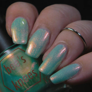 Image provided for Bee's Knees by a paid swatcher featuring the nail polish " I Will Be Your Undoing "